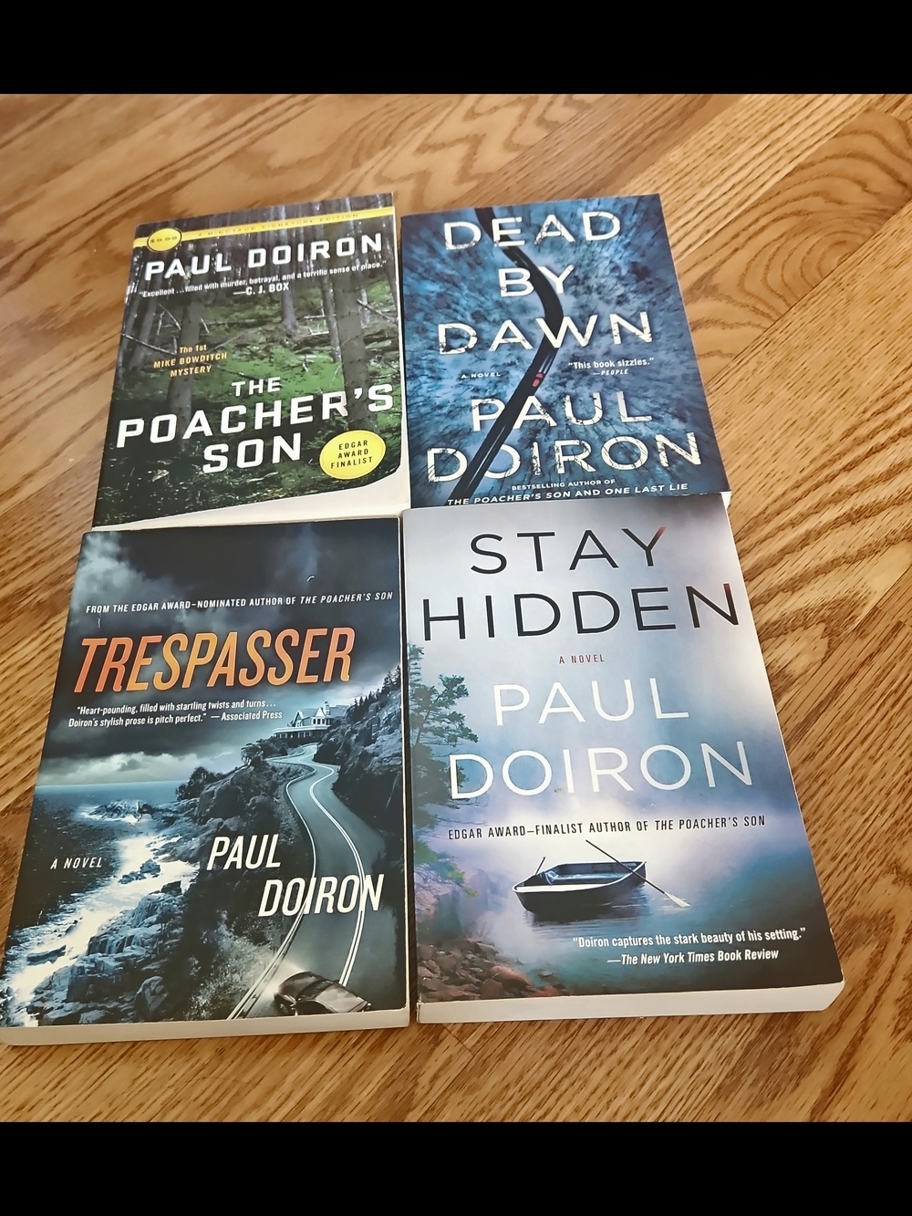 Paul Doiron Mystery Paperback Bundle - Blue, Black, White Covers